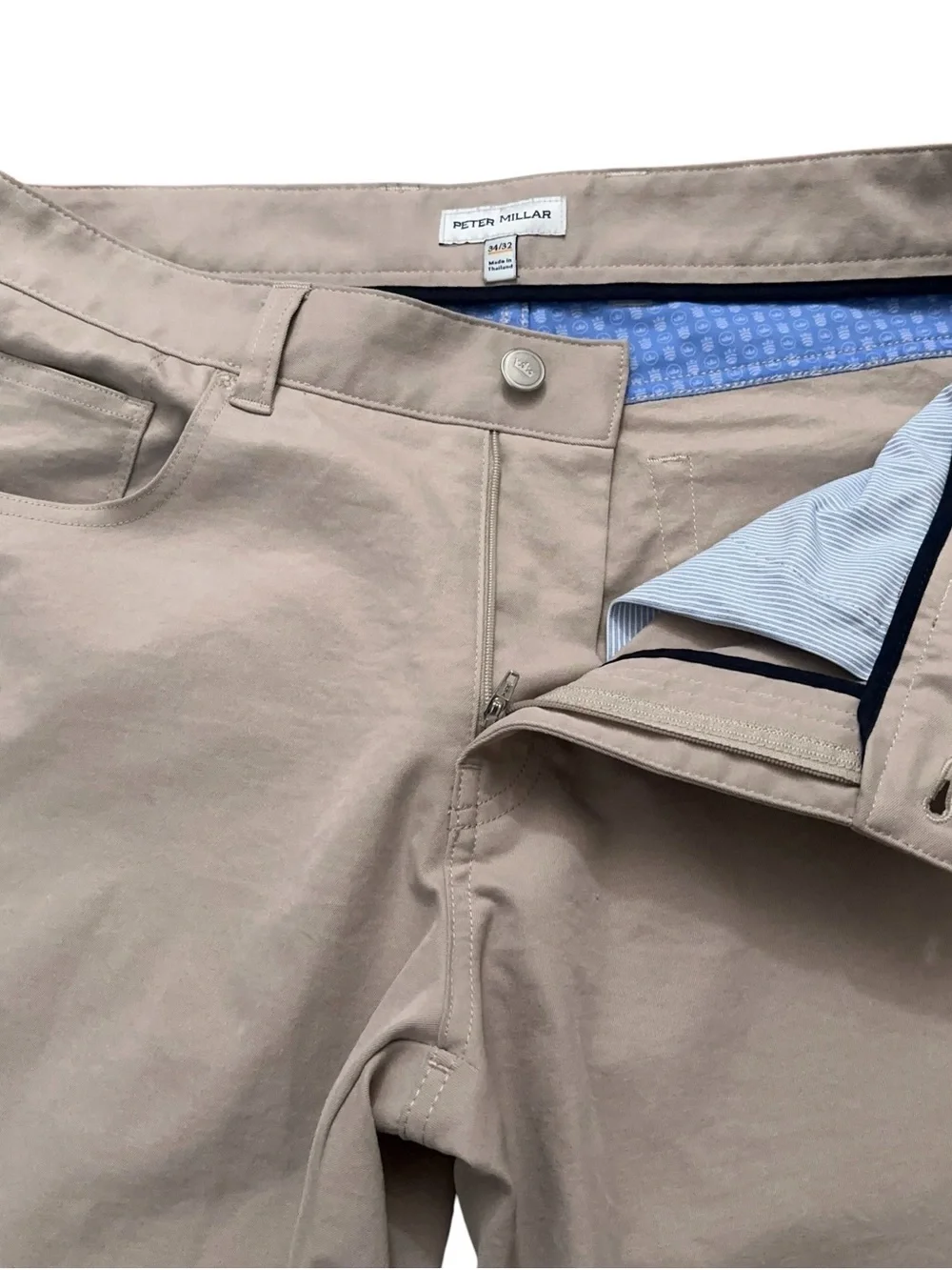 Peter Millar eb66 Performance Five Pocket Pants Mens Size 34x32 Golf Beige